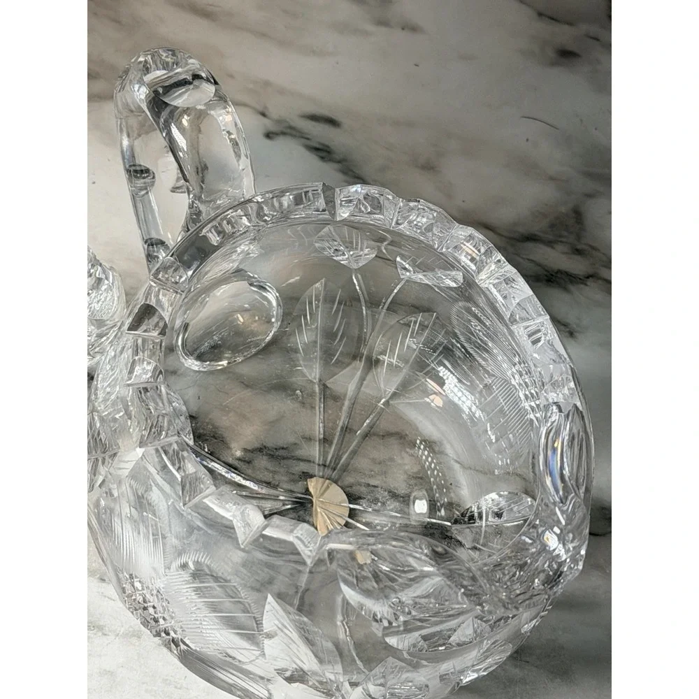 America Brilliant Period Style Cut Crystal Cream and Sugar Set Sunflower (3027)